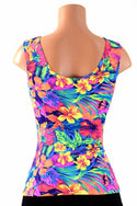 Full Length Scoop Neck Tahitian Floral Top - 4