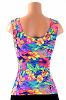 Full Length Scoop Neck Tahitian Floral Top - Coquetry Clothing