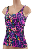 Full Length Thin Strap Tank in Rainbow Leopard - Coquetry Clothing