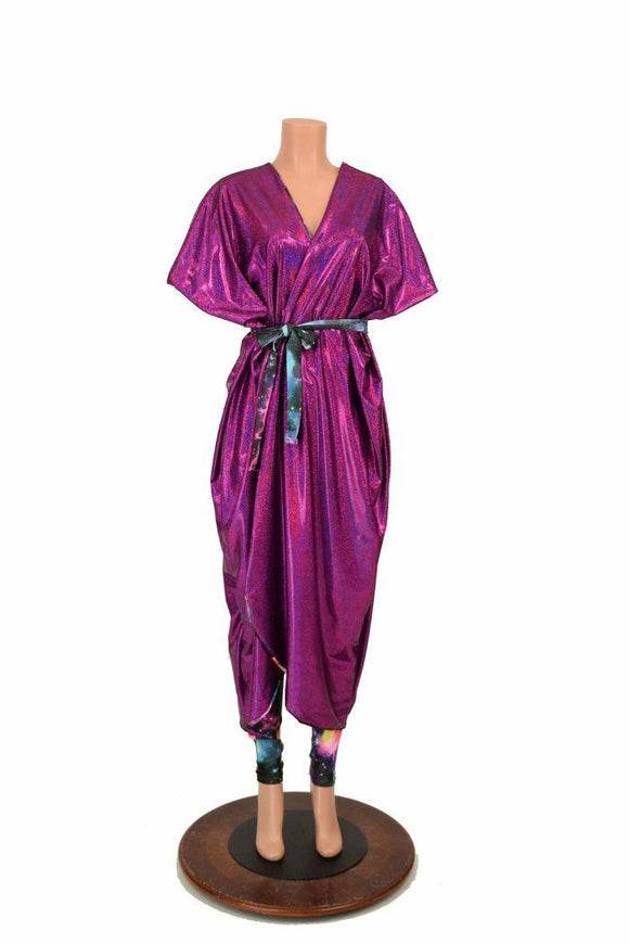 Galaxy and Fuchsia Sparkly Jewel Batwing Catsuit - Coquetry Clothing