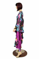 Galaxy and Fuchsia Sparkly Jewel Batwing Catsuit - Coquetry Clothing