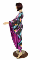 Galaxy and Fuchsia Sparkly Jewel Batwing Catsuit - Coquetry Clothing