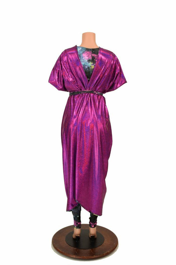Galaxy and Fuchsia Sparkly Jewel Batwing Catsuit - Coquetry Clothing