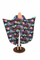 Galaxy and Fuchsia Sparkly Jewel Batwing Catsuit - Coquetry Clothing