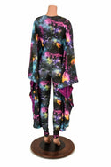 Galaxy and Fuchsia Sparkly Jewel Batwing Catsuit - 3