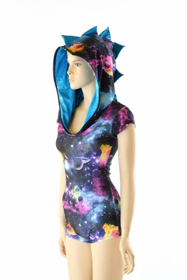 Galaxy & Blue Hoodie Romper - 1