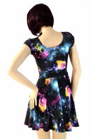 Galaxy Cap Sleeve Skater Dress - Coquetry Clothing