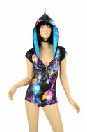 Galaxy Dragon Zipper Hoodie Romper - 2