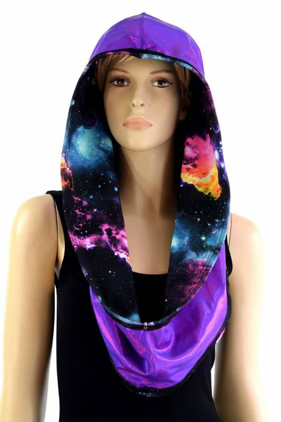 Galaxy & Grape Reversible Infinity Festival Hood - Coquetry Clothing