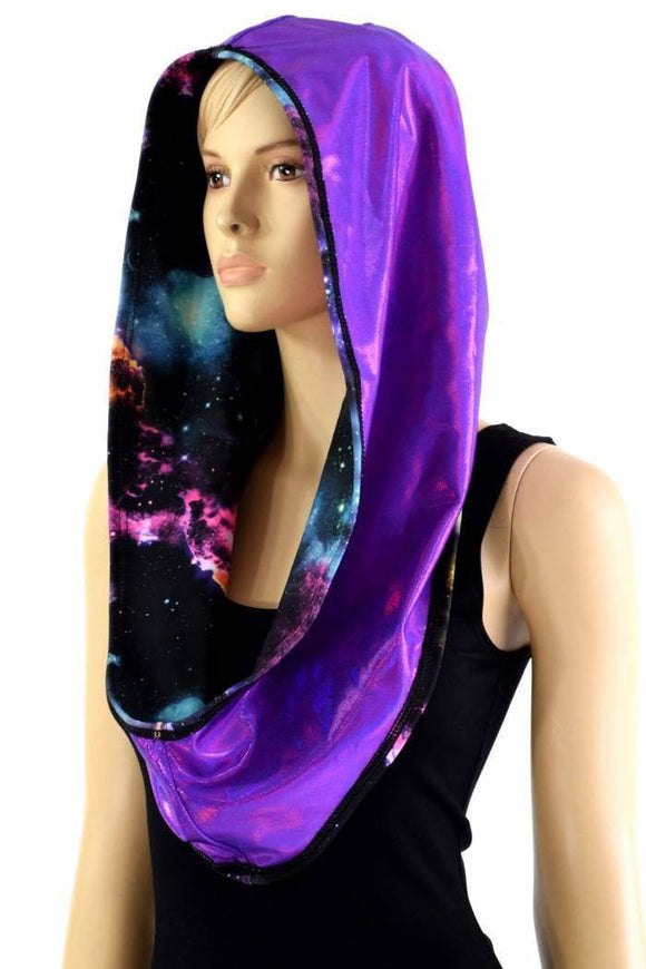 Galaxy & Grape Reversible Infinity Festival Hood - Coquetry Clothing