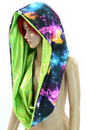 Galaxy & Green HUGE Reversible Festival Hood - 1