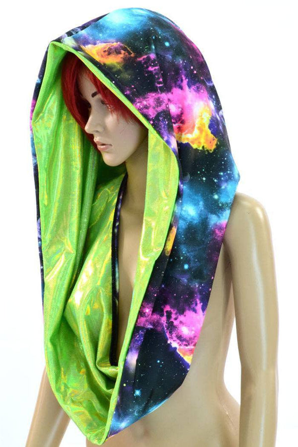 Galaxy & Green HUGE Reversible Festival Hood - 1