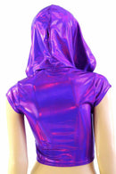 Galaxy Lined Purple Crop Hoodie - Coquetry Clothing