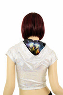 Galaxy Lined Silvery Crop Hoodie - Coquetry Clothing