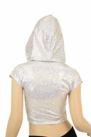 Galaxy Lined Silvery Crop Hoodie - Coquetry Clothing