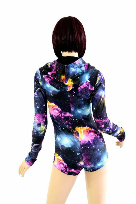 Galaxy Long Sleeve Hoodie Romper - Coquetry Clothing