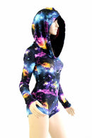 Galaxy Long Sleeve Hoodie Romper - Coquetry Clothing