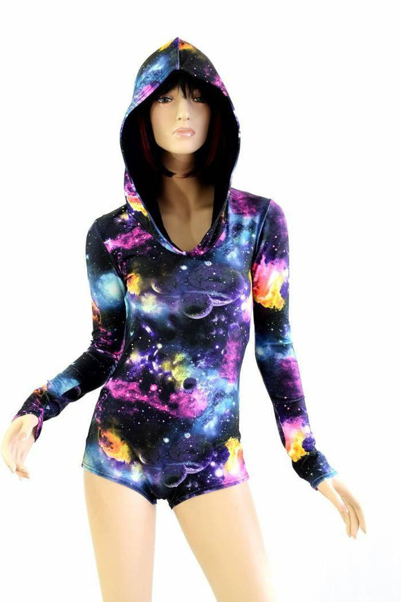 Galaxy Long Sleeve Hoodie Romper - Coquetry Clothing