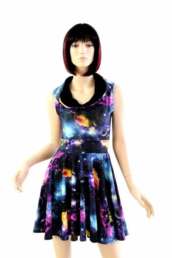 Galaxy Pocket Hoodie Skater Dress - Coquetry Clothing