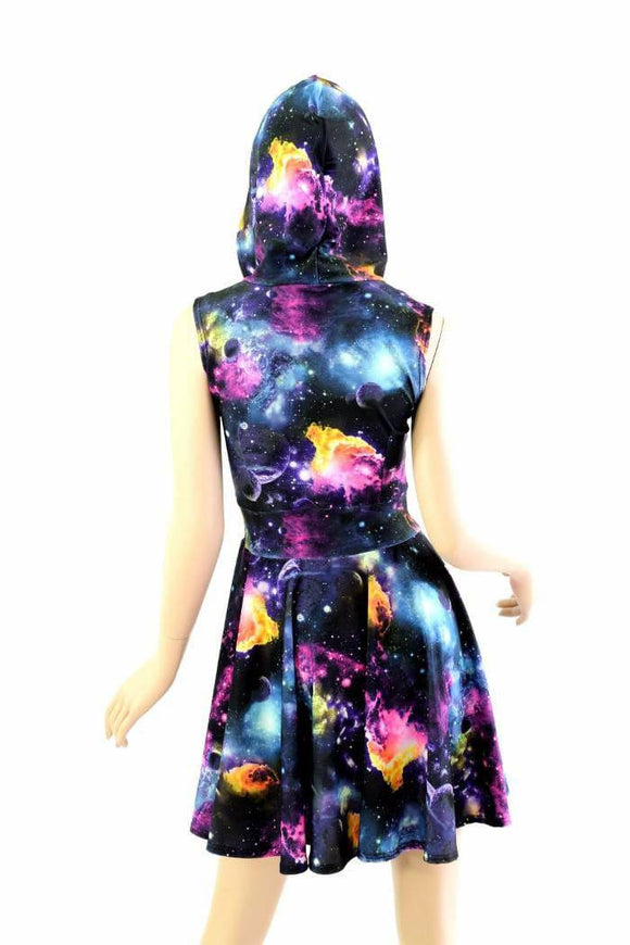 Galaxy Pocket Hoodie Skater Dress - Coquetry Clothing