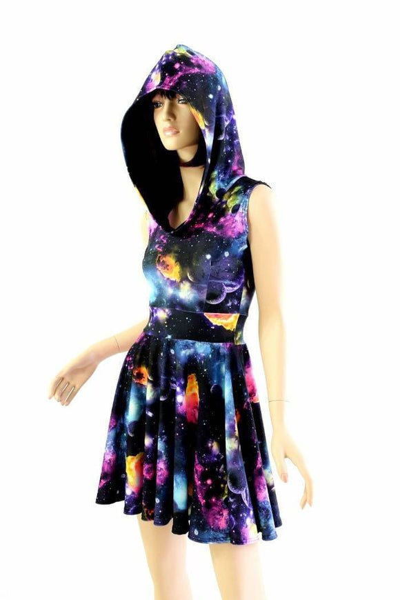Galaxy Pocket Hoodie Skater Dress - Coquetry Clothing