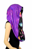 Galaxy & Purple HUGE Reversible Festival Hood - Coquetry Clothing
