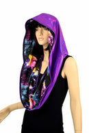 Galaxy & Purple HUGE Reversible Festival Hood - Coquetry Clothing