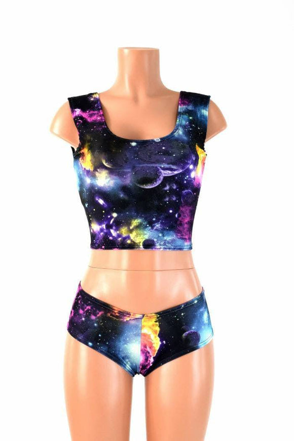 Galaxy Tank Crop & Cheekies Set - Coquetry Clothing