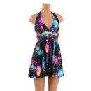 Galaxy UV Glow Halter Skater Dress - Coquetry Clothing