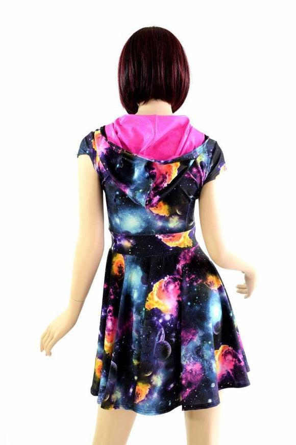 Galaxy Zipper Front Skater Dress - Coquetry Clothing