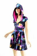 Galaxy Zipper Front Skater Dress - Coquetry Clothing