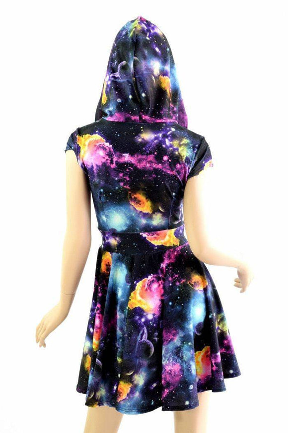 Galaxy Zipper Front Skater Dress - Coquetry Clothing