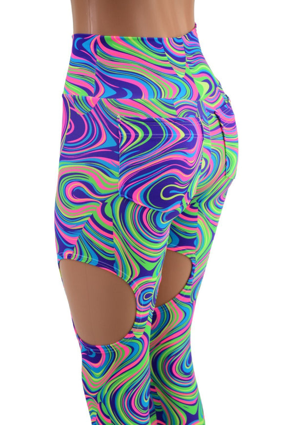 Garter Leggings with Back Pockets in Glow Worm - Coquetry Clothing