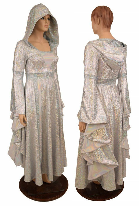 Hooded Marian Gown with Sorceress Sleeves - Coquetry Clothing
