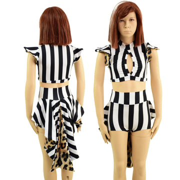 Girls 2PC Keyhole Top and Tuxedo Back Shorts Set - Coquetry Clothing
