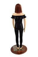 Girls Black Mystique Off Shoulder Ruffled Catsuit - Coquetry Clothing