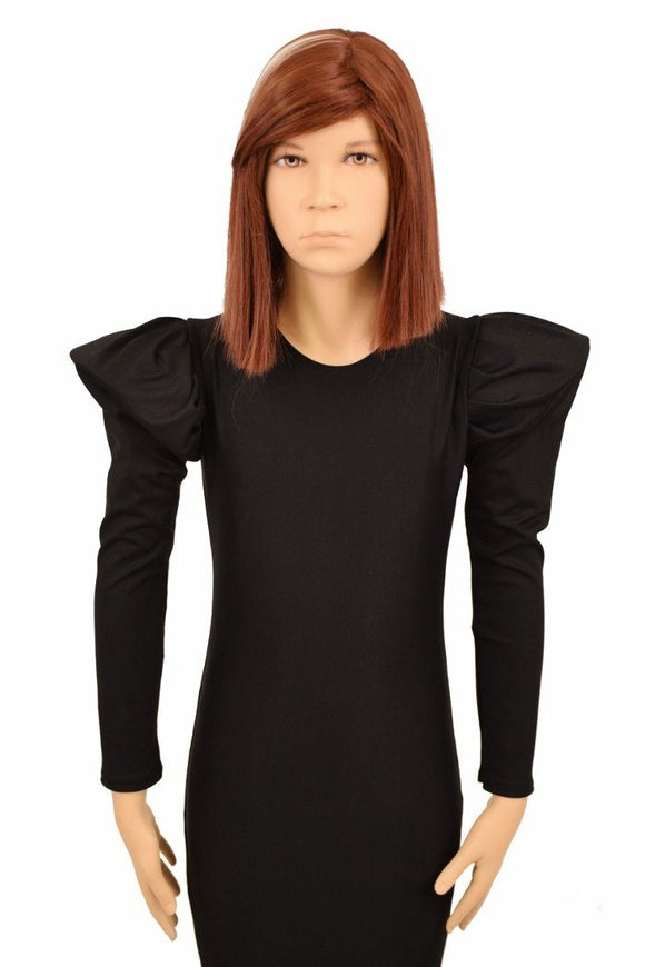 Girls Black Puffed Sleeve Gown - Coquetry Clothing