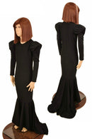Girls Black Puffed Sleeve Gown - Coquetry Clothing