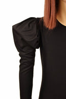 Girls Black Puffed Sleeve Gown - Coquetry Clothing