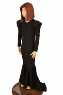 Girls Black Puffed Sleeve Gown - Coquetry Clothing