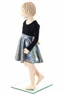 Girls Black & Silver Skater Dress - Coquetry Clothing
