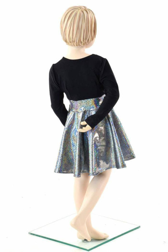 Girls Black & Silver Skater Dress - Coquetry Clothing