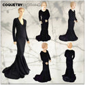 Girls Black Velvet Morticia Gown - 5