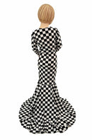 Girls Black & White Check Gown - Coquetry Clothing