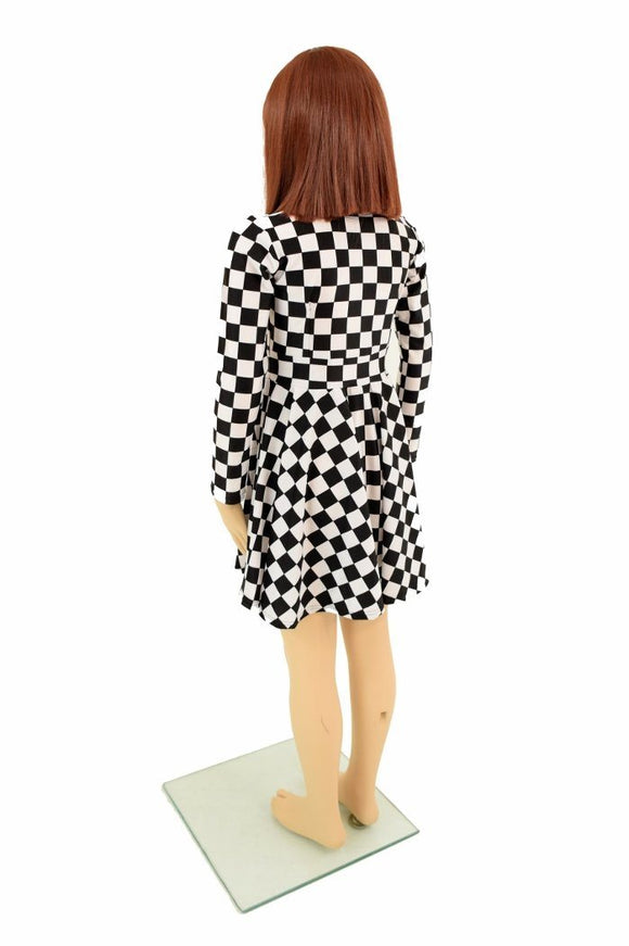 Girls Black & White Skater Dress - Coquetry Clothing