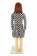 Girls Black & White Skater Dress - Coquetry Clothing