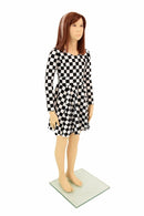 Girls Black & White Skater Dress - Coquetry Clothing