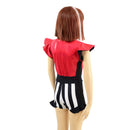 Girls Circus Stripes and Holographic Flip Sleeve Romper - Coquetry Clothing