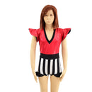Girls Circus Stripes and Holographic Flip Sleeve Romper - Coquetry Clothing