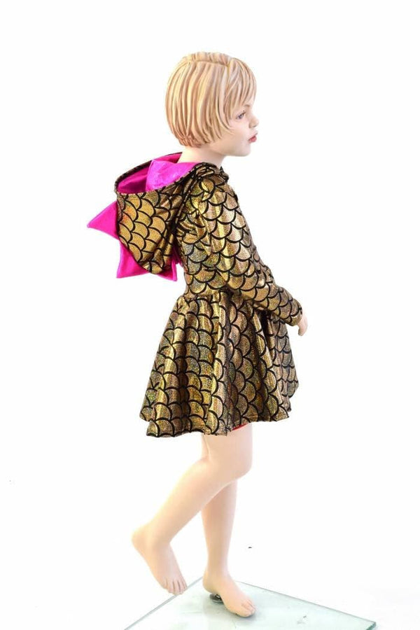 Girls Dragon Hooded Skater Dress - 4